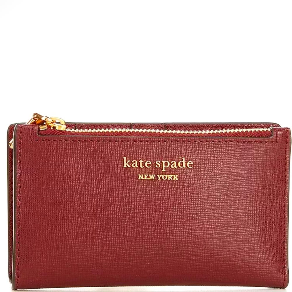 NWT KATE SPADE THE MORGAN SMALL SLIM BIFOLD WALLET CORDOVAN COLOR